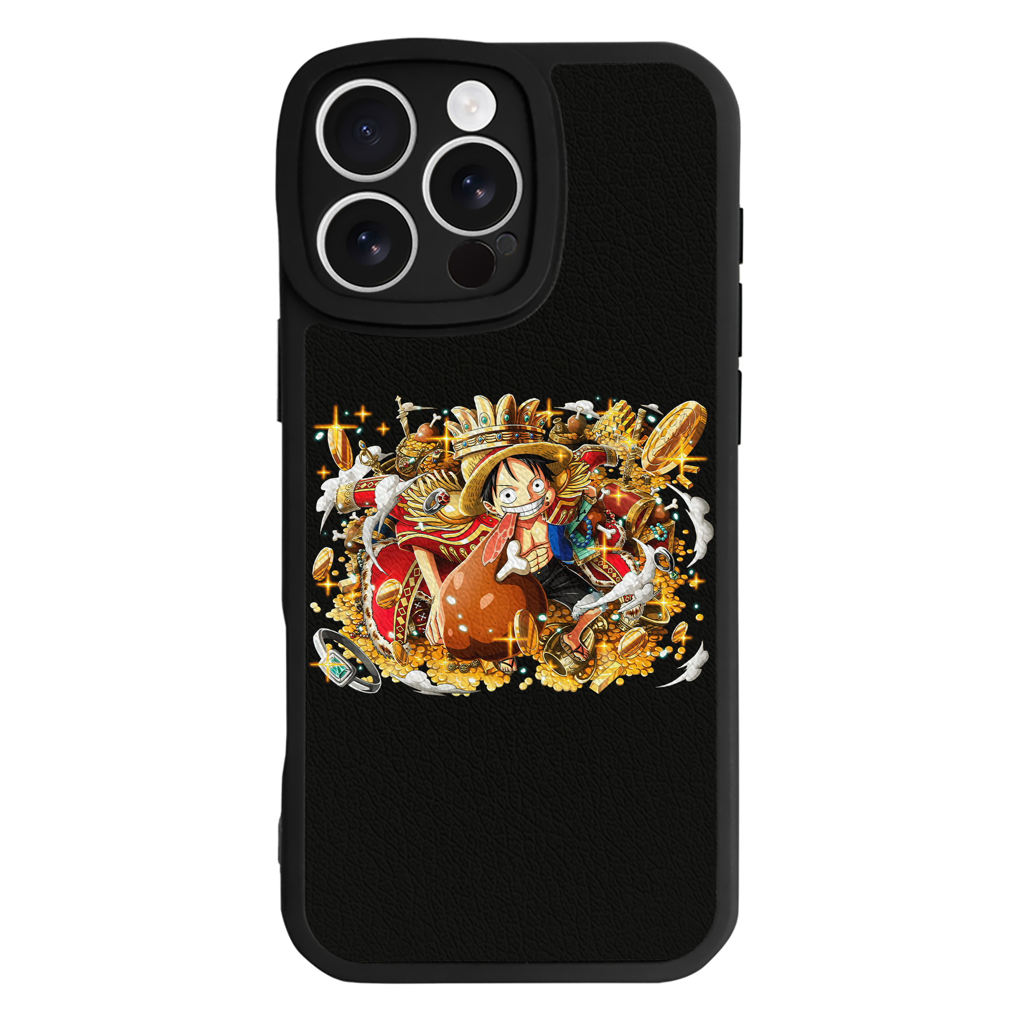（画像用） ワンピース モンキー・D・ルフィ ONE PIECE Monkey D. Luffy 【iPhone 16シリーズ対応】シリコンスマホケース（レザー調） 材質：シリコン